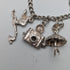 British vintage sterling silver charm bracelet 35g
